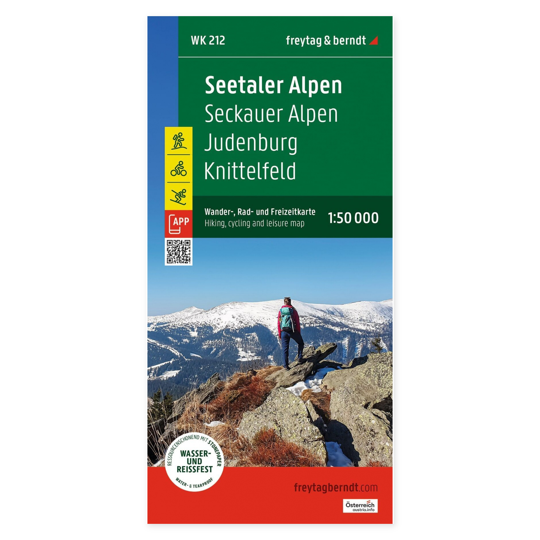Forsiden av Seetaler Alpene turkart fra freytag & berndt