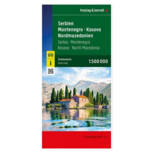 Veikart over Serbia, Montenegro, Kosovo og Nord-Makedonia fra freytag & berndt