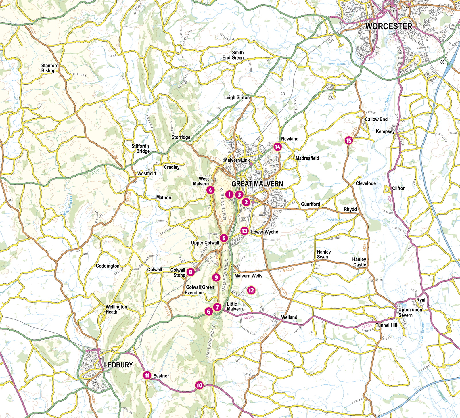 Short Walks on the Malvern Hills – bla i boken