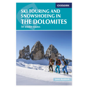 Forside fra Cicerone-guiden Ski Touring and Snowshoeing in the Dolomites