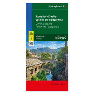 Veikart over Slovenia, Kroatia og Bosnia-Hercegovina fra freytag & berndt