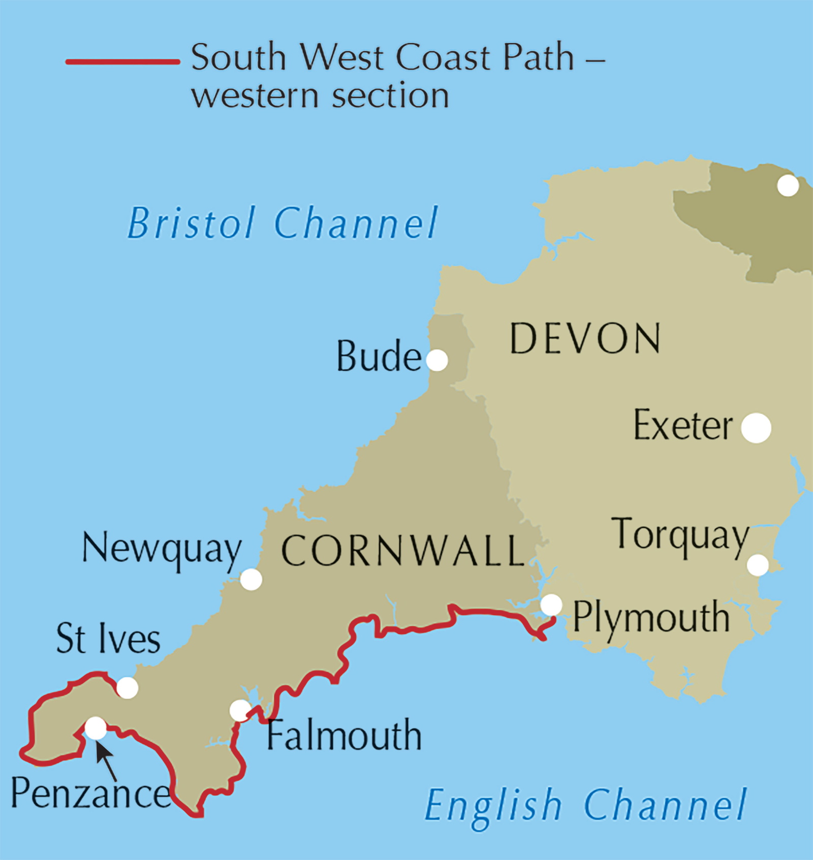South West Coast Path Map Booklet - Vol 2: St Ives to Plymouth – bla i boken