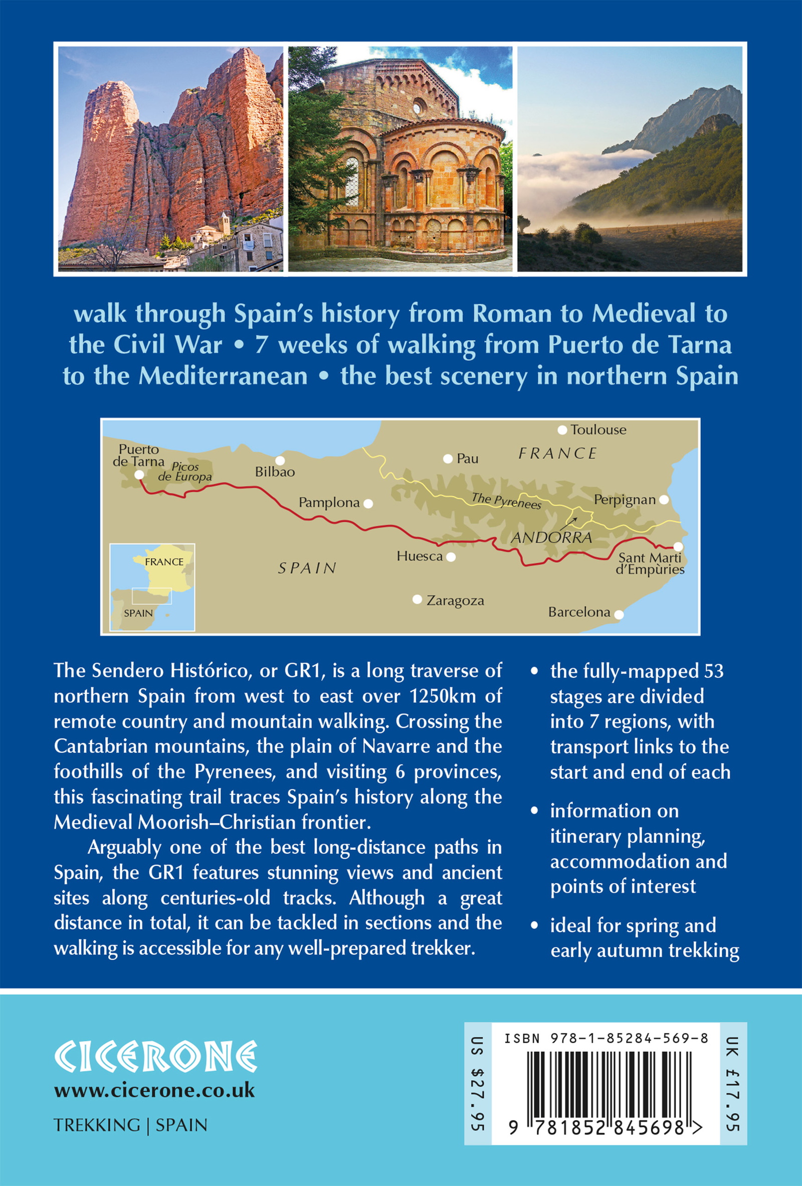 Back cover of Spain's Sendero Historico: The GR1