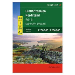 Bilatlas over Storbritannia og Nord-Irland 2026 i målestokk 1:200 000–1:266 000