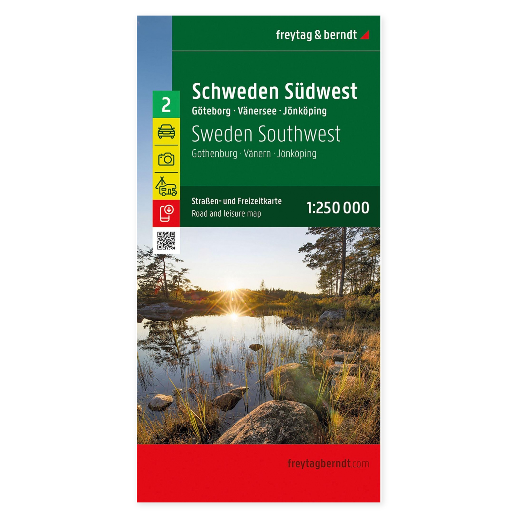 Veikart over Sørvest-Sverige med Göteborg og Vänern