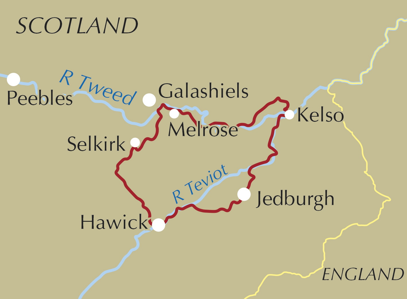 The Borders Abbeys Way – bla i boken