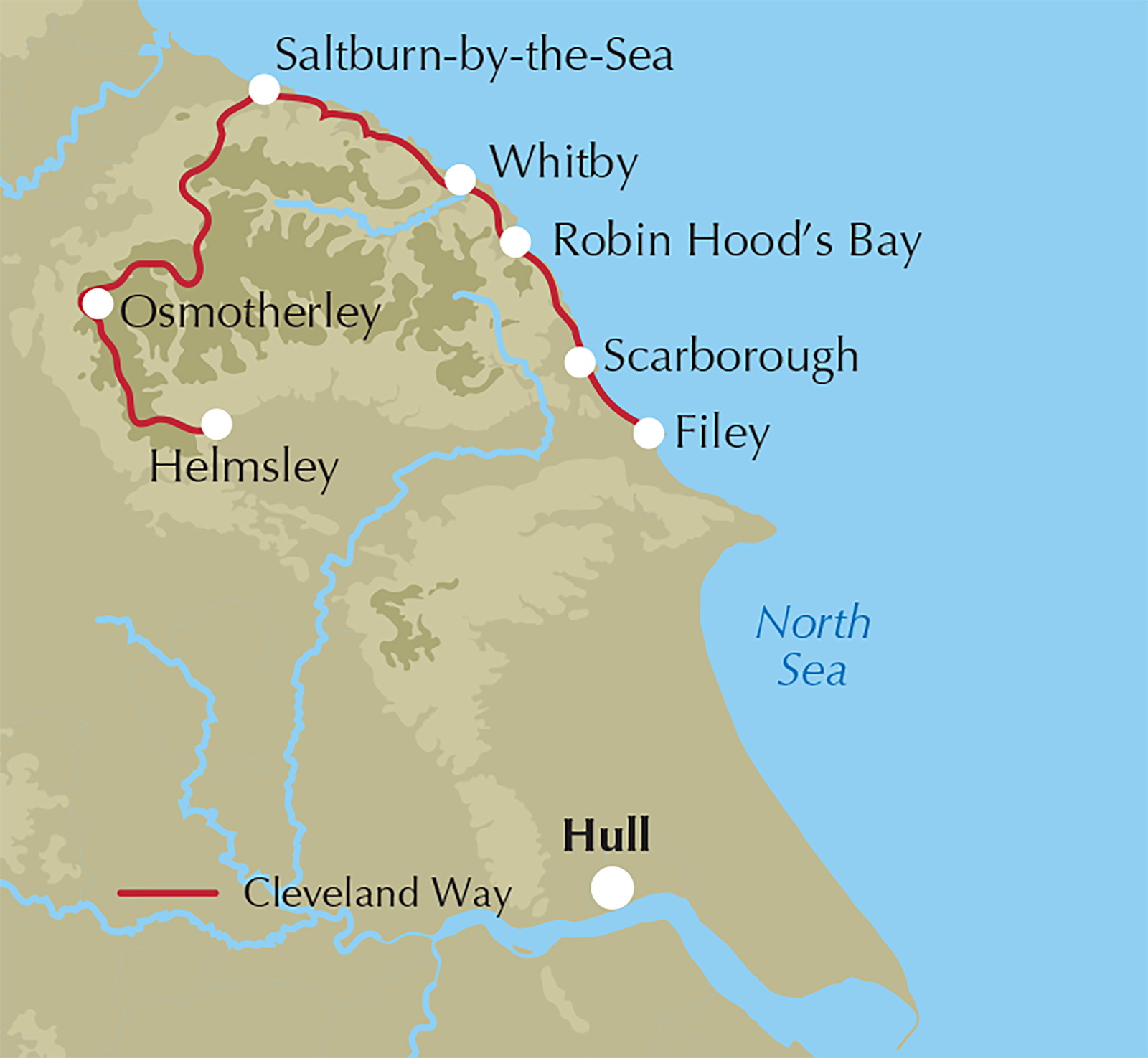 The Cleveland Way Map Booklet – bla i boken