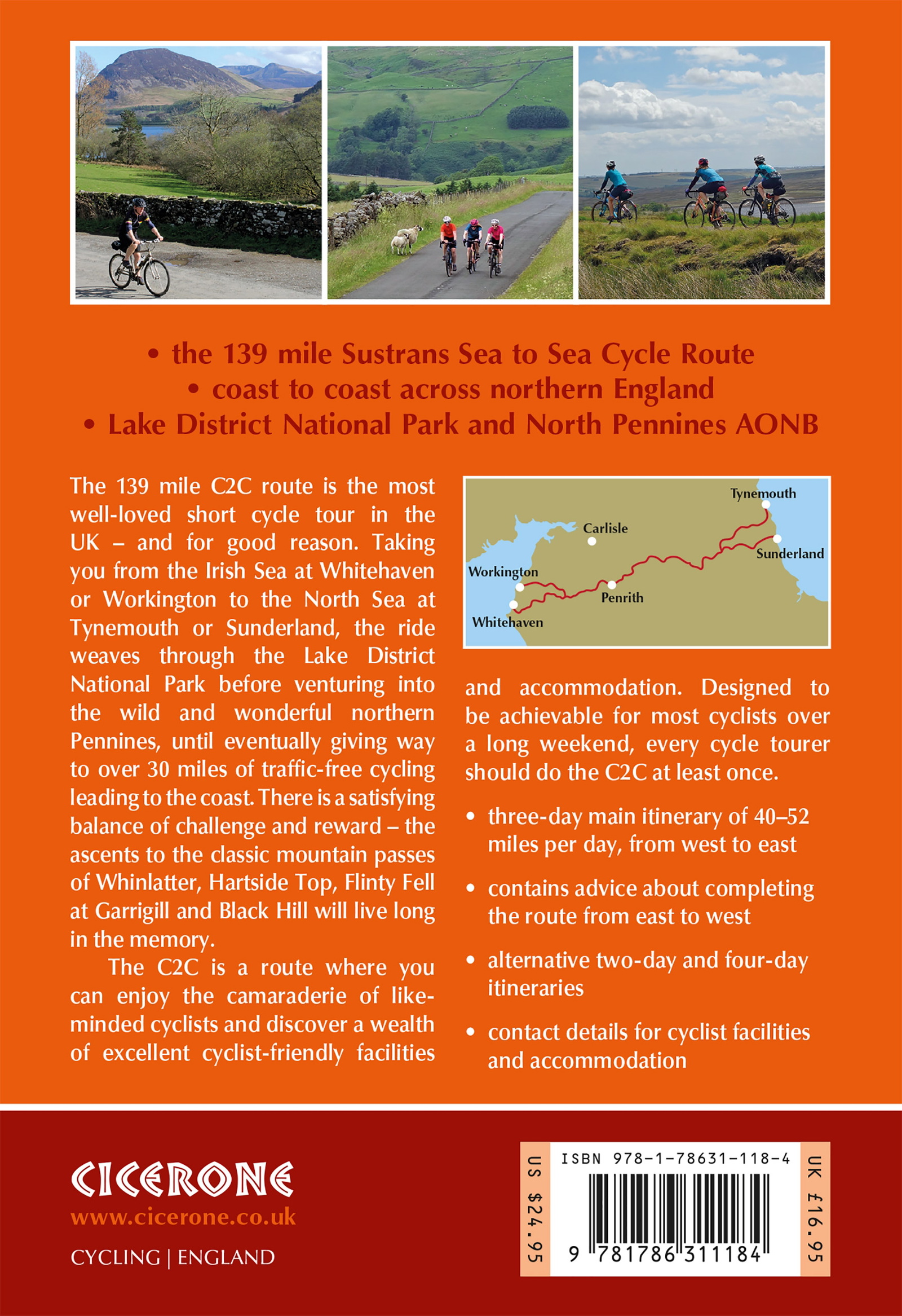 Back cover of The Coast to Coast Cycle Route