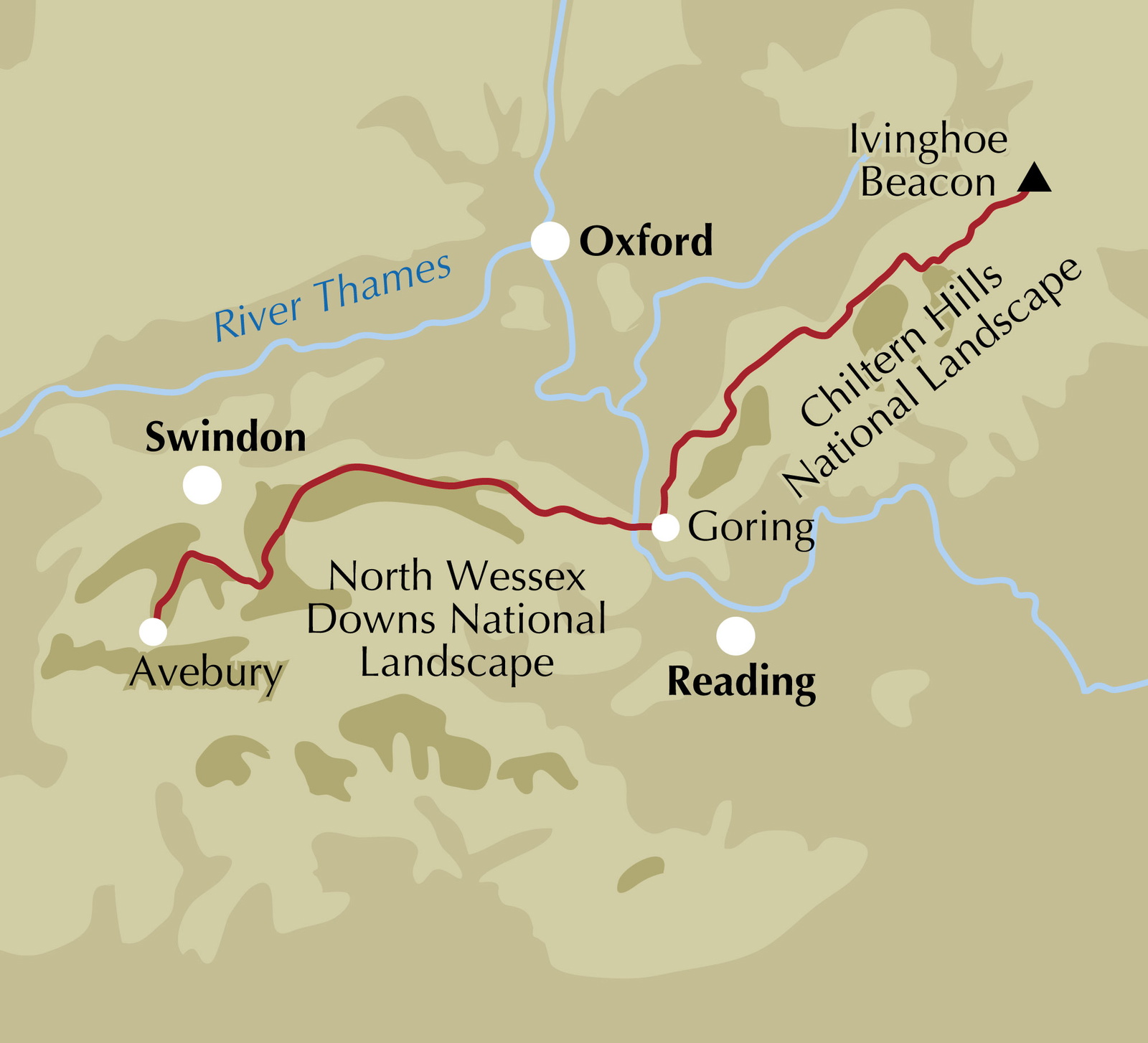 The Ridgeway Trail Map – bla i boken