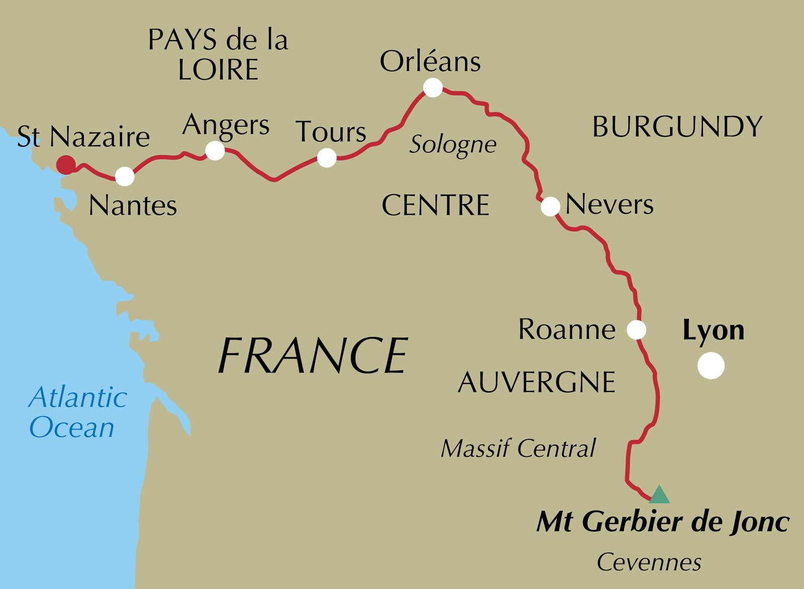 The River Loire Cycle Route – bla i boken