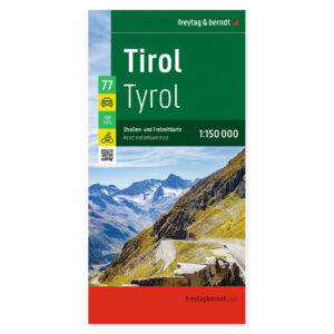 Vei- og turkart over Tirol i Østerrike i målestokk 1:150 000