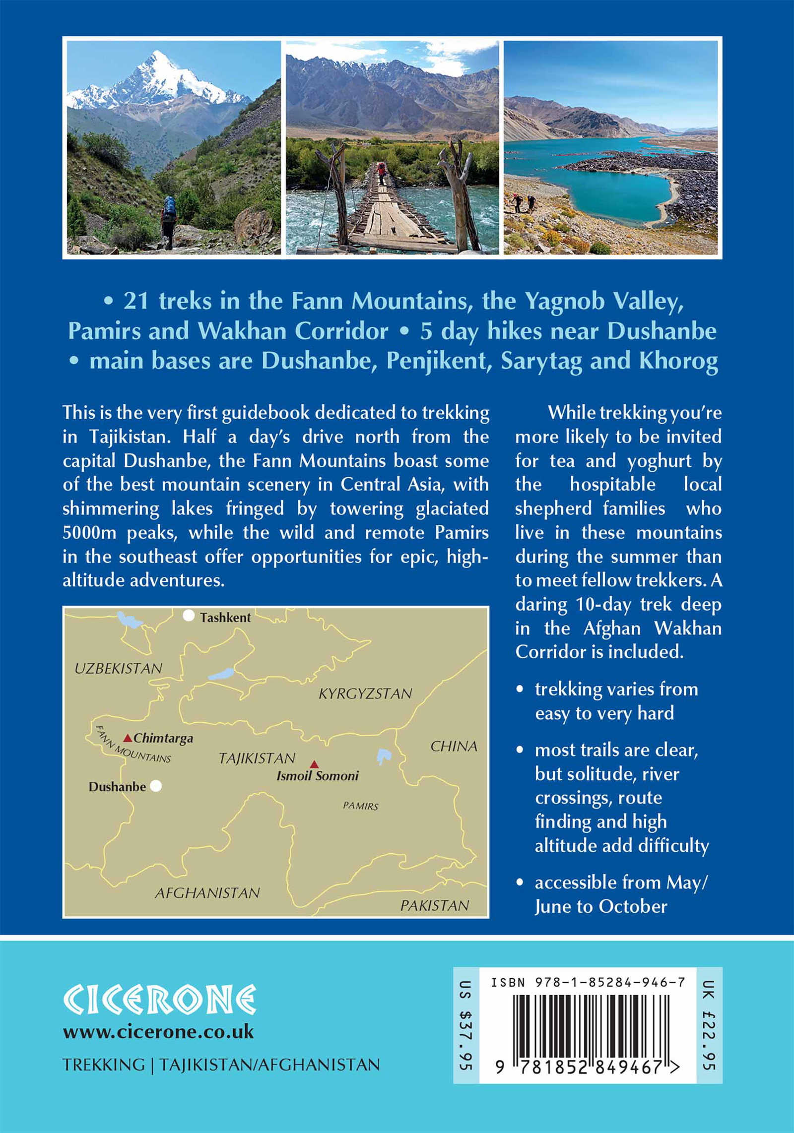 Back cover of Trekking in Tajikistan