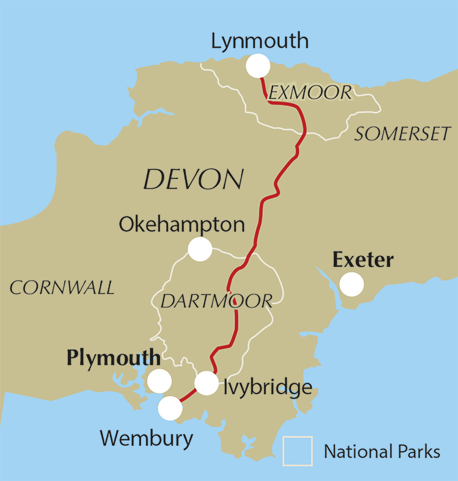 The Two Moors Way Trail Map – bla i boken