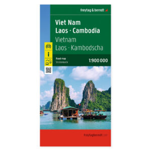Vei- og reisekart over Vietnam, Laos og Kambodsja i målestokk 1:900 000