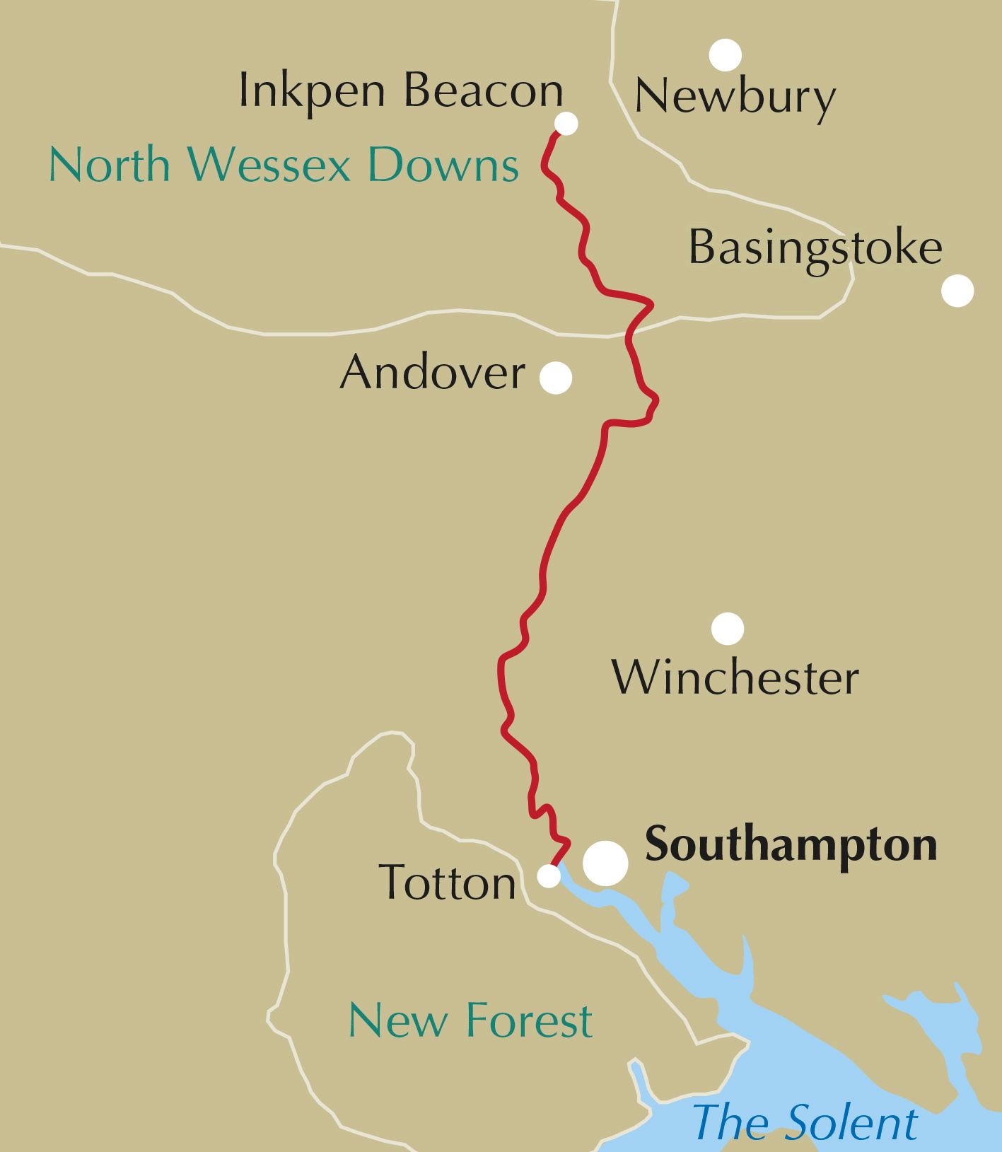 Walking Hampshire's Test Way – bla i boken