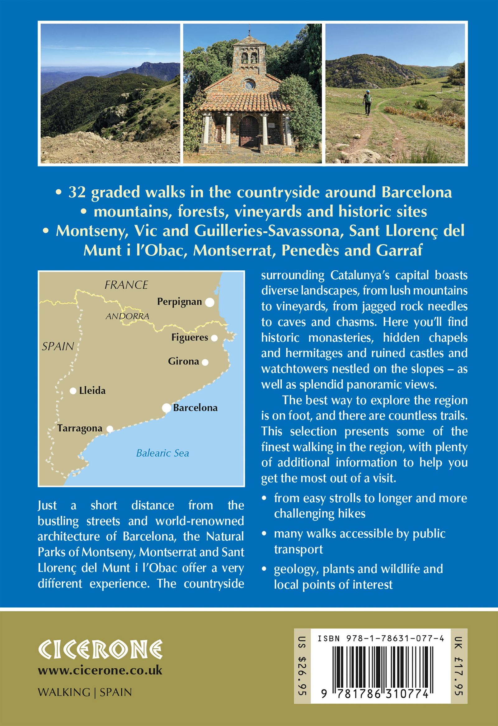 Back cover of Walking in Catalunya - Barcelona