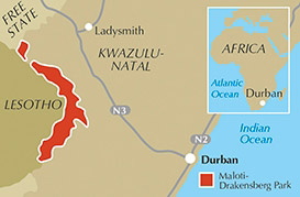 Walking in the Drakensberg – bla i boken