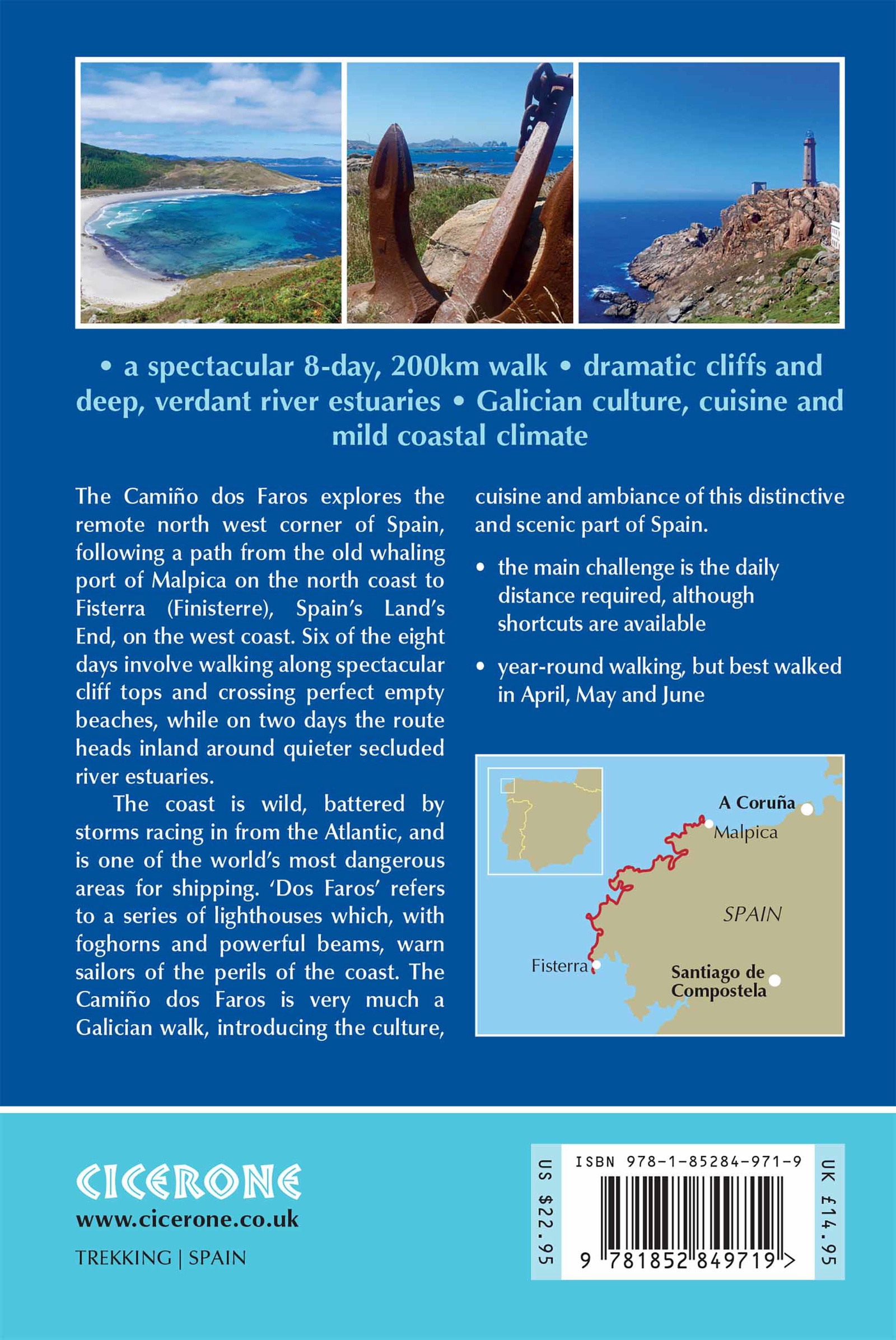 Back cover of Walking the Camino dos Faros