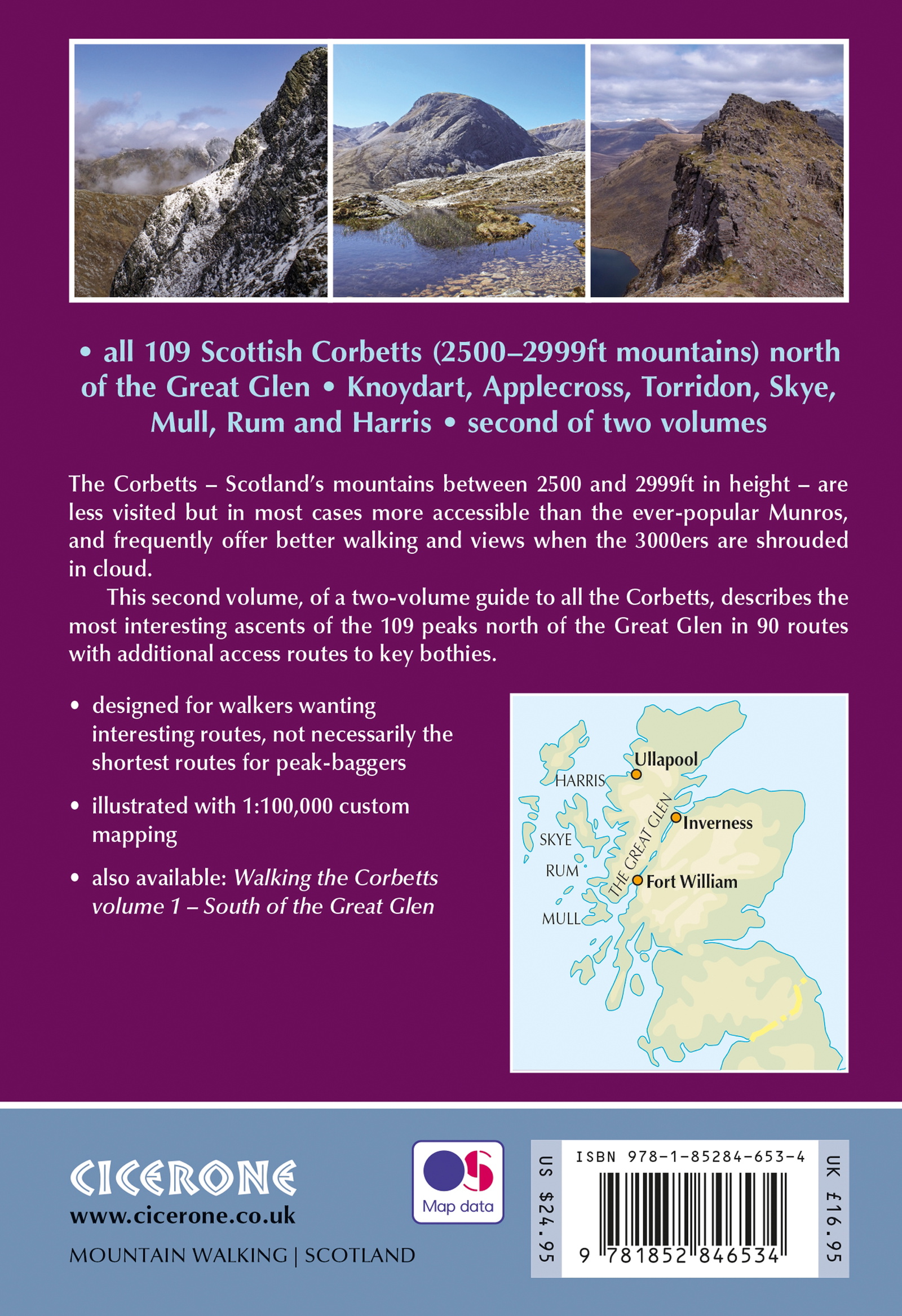 Back cover of Walking the Corbetts Vol 2 North of the Great Glen