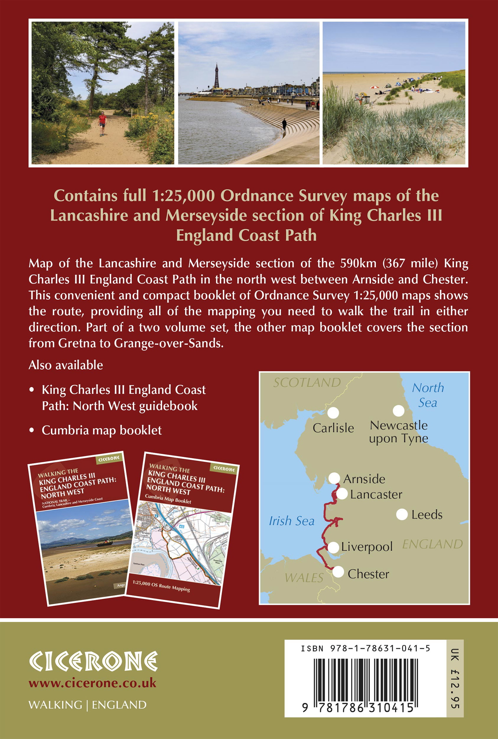 Back cover of Walking the King Charles III England Coast Path: North West - Lancashire and Merseyside Map Booklet
