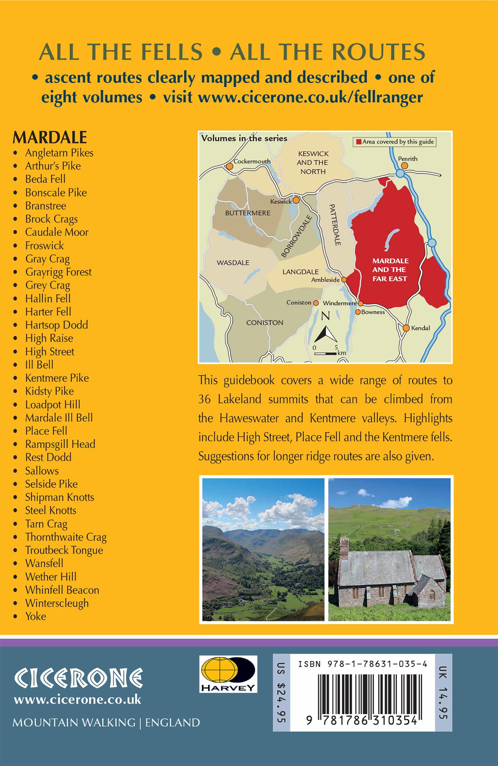 Back cover of Walking the Lake District Fells - Mardale and the Far East