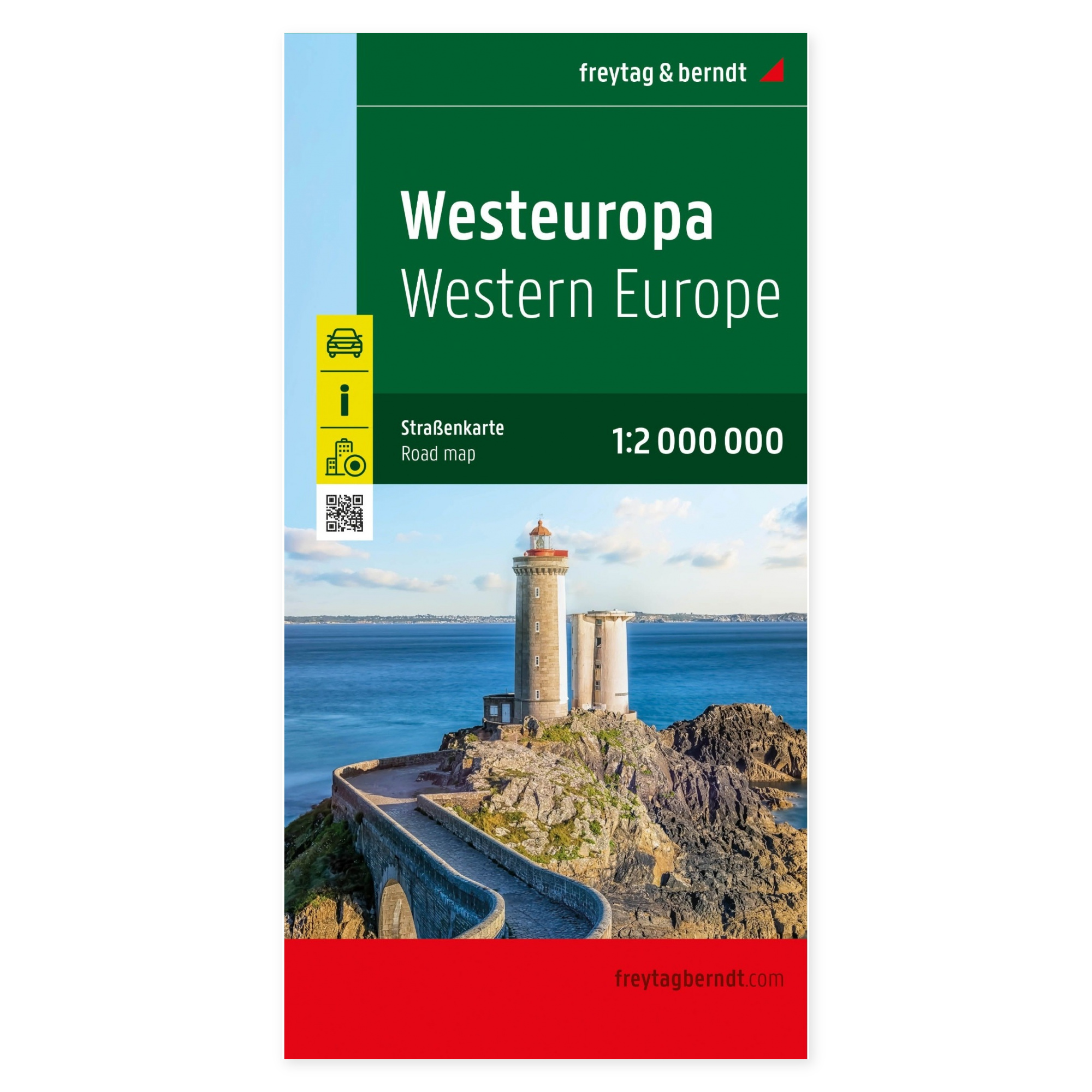 Forside av Vest-Europa veikart 1:2 000 000 for bil- og motorsykkelturer