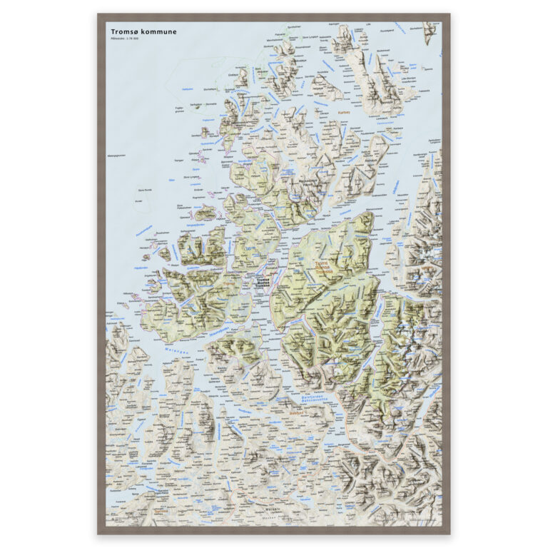 Kart Over Troms Kommune Veggkart Plakat Eller Innrammet kart-over-troms-kommune-veggkart-plakat-eller-innrammet