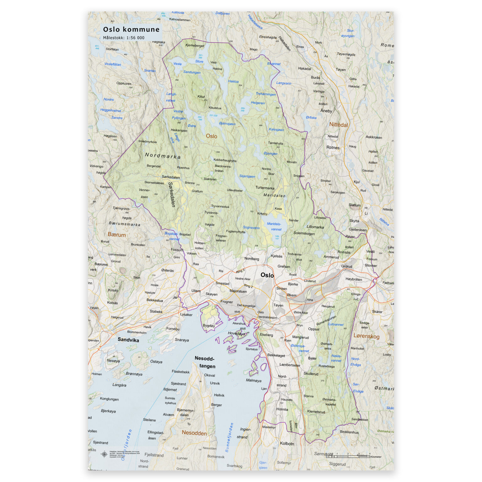kart-over-oslo-kommune-veggkart-plakat-eller-innrammet