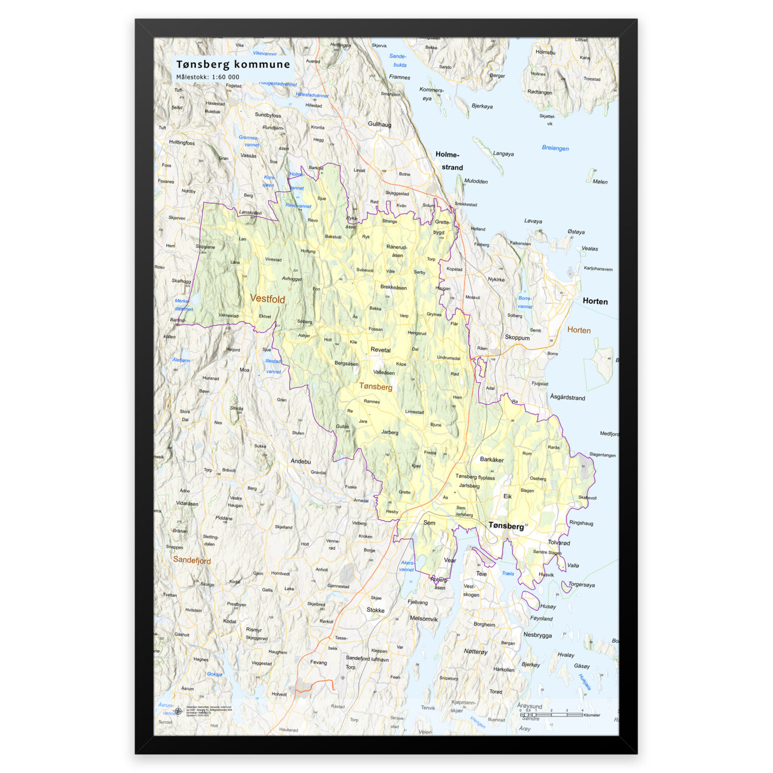kart-over-t-nsberg-kommune-veggkart-plakat-eller-innrammet