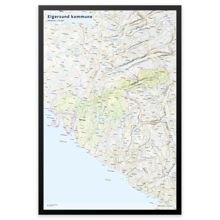 Kart Over Eigersund Kommune Veggkart Plakat Eller Innrammet kart-over-eigersund-kommune-veggkart-plakat-eller-innrammet